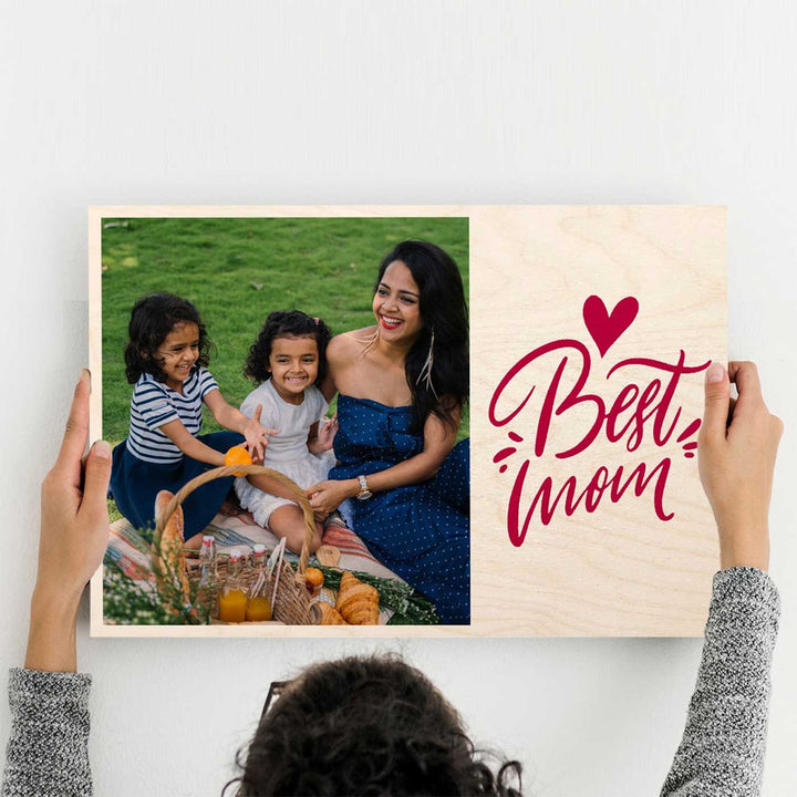 Photo Personalized Best Mom Ever Theme Wooden Photo Frame