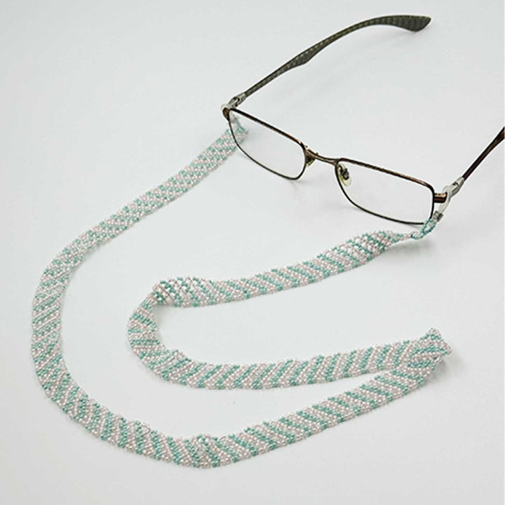 Handmade Beaded Blue & Pink Lehariya Spectacle / Eye Glass Chain