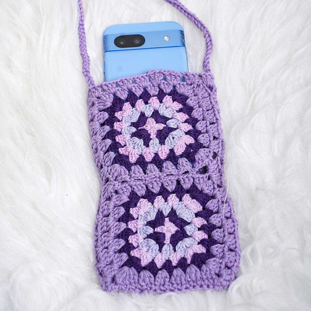 Handmade Crochet The Lavender Cotton Mobile Sling Bag