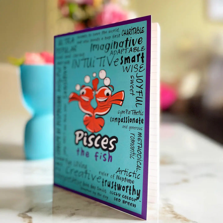 Printed Pisces Theme Ruled Notebook | A5 | 50 Pages