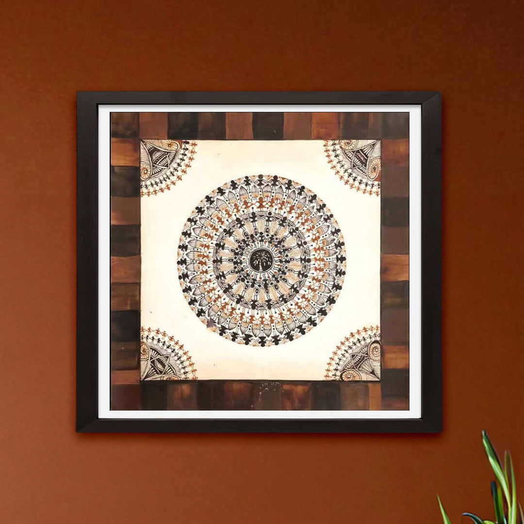 8 X 8 Inch | Handmade Paper Nritya Mandala Painting