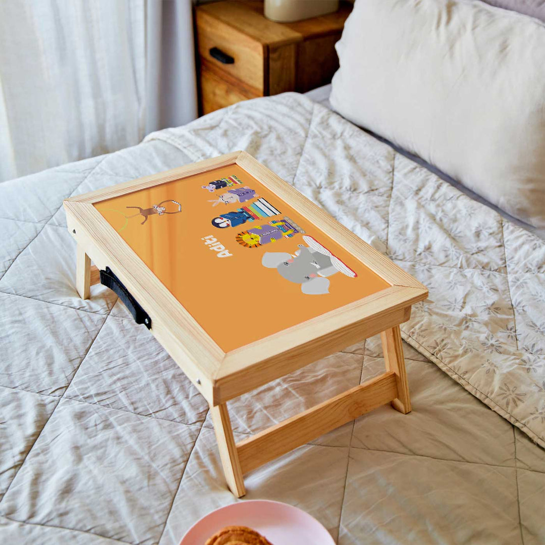 Personalized Animal Library Theme Wooden Foldable Desk