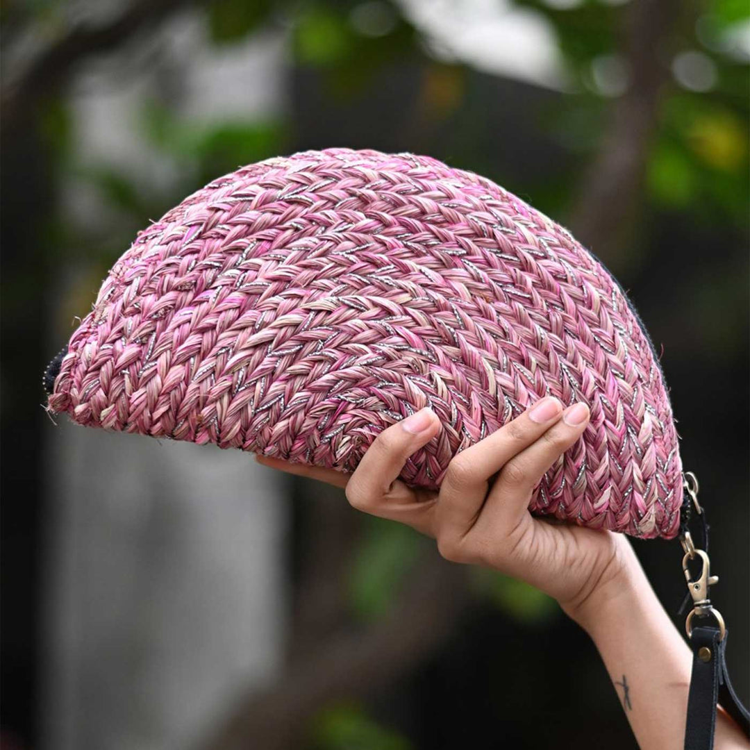 Handmade Grass Woven Boho Sanai Clutch