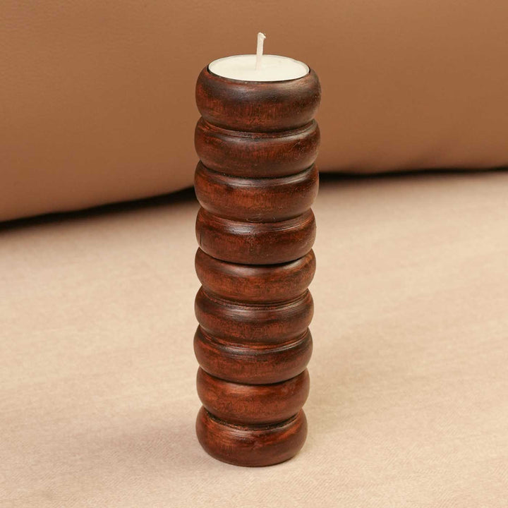 Handmade Sajavat Gift Hamper | Includes Wooden Foldable Runner, Spiral Cylinder Candles, Swastik Door Hanging, Wooden Agarbatti Stand, Seed Card And Outer Box