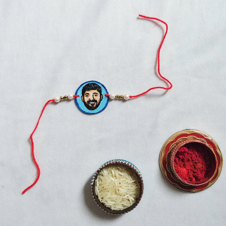 Photo Personalized Hand-Painted Round Caricature Rakhi