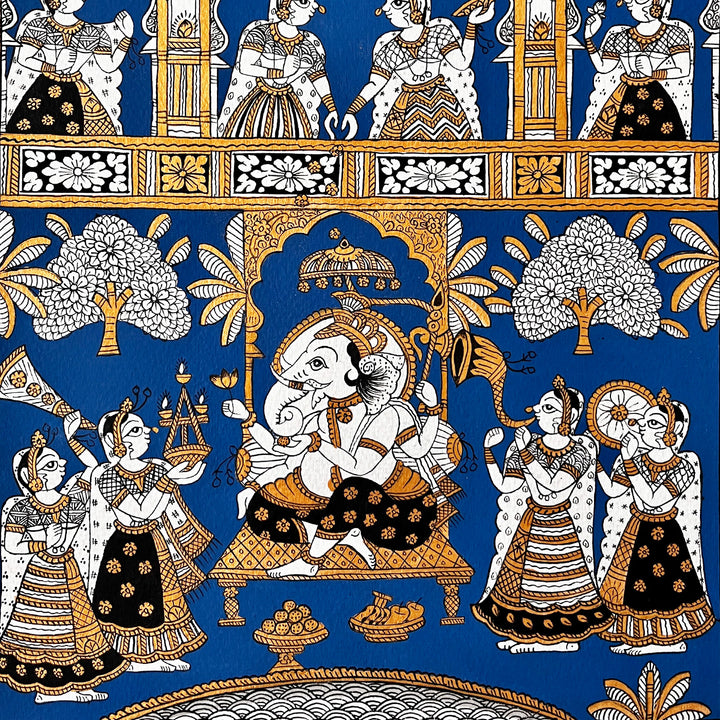 12 X 10 Inch | Ganesh Vandana Paper Phad Painting