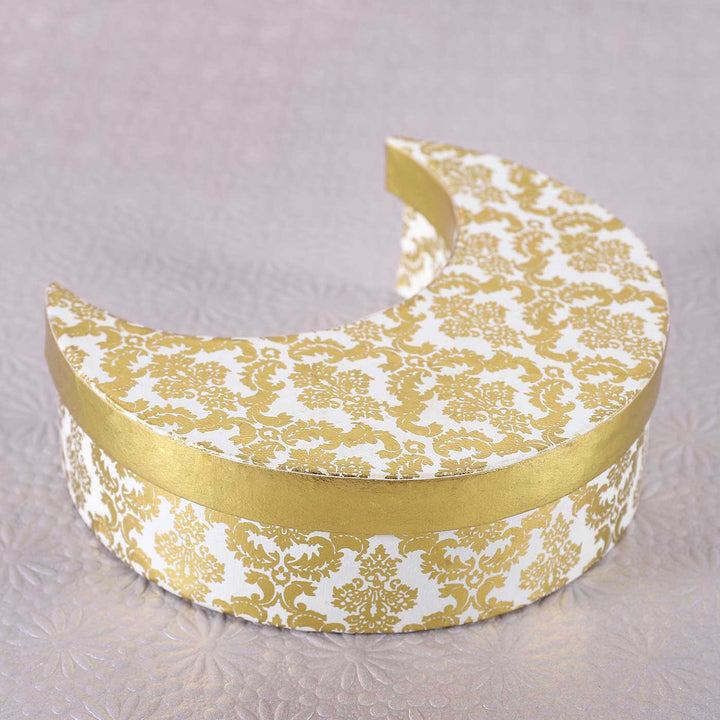 Handmade Damask Moon Shaped Paper Gift Box