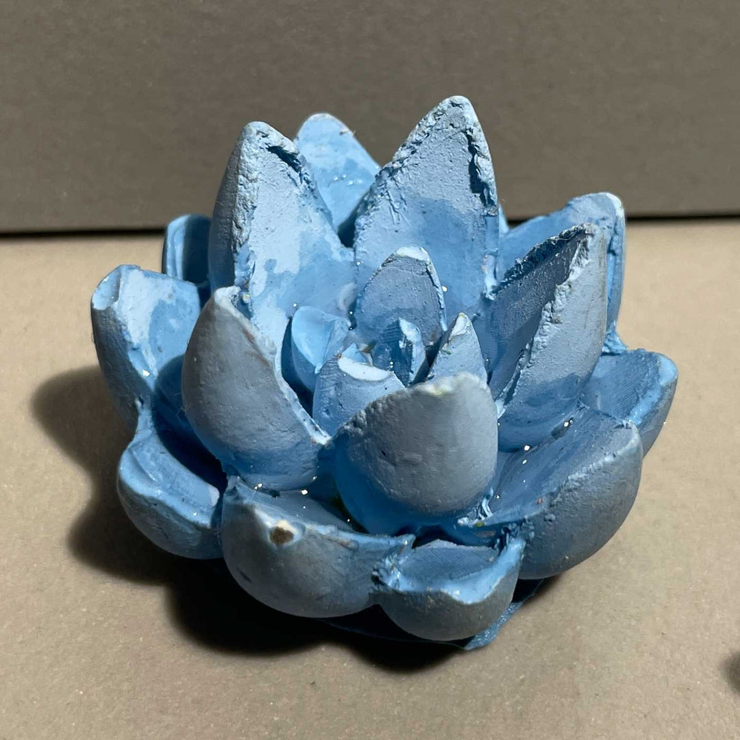 Handmade Luminous Concrete Gift Hamper | Includes 1 Ovoid Bowl Large, 1 Conch Shell Candle, 1 Urn, 2 Concrete Succulents