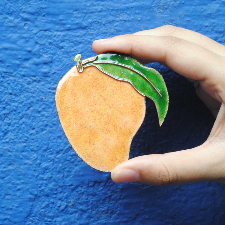 Handmade Aam Copper Enamel Fridge Magnet