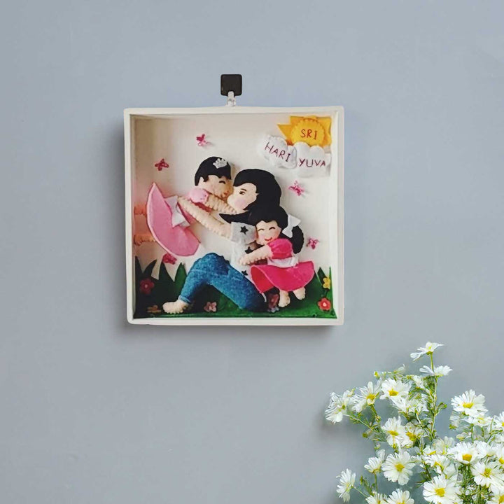 Personalized Handmade Family Theme Felt Miniature Frame For Family