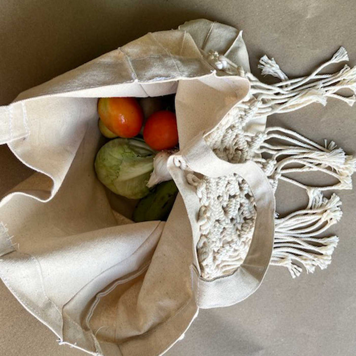 Handmade Macrame Grocery Tote Bag