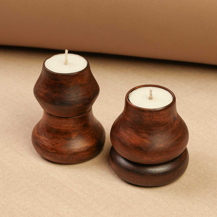 Handmade Matka Glow Reusable Hamper | Includes Matka Wooden Candles, Circle Candles, Seed Card And Outer Box | Set Of 4