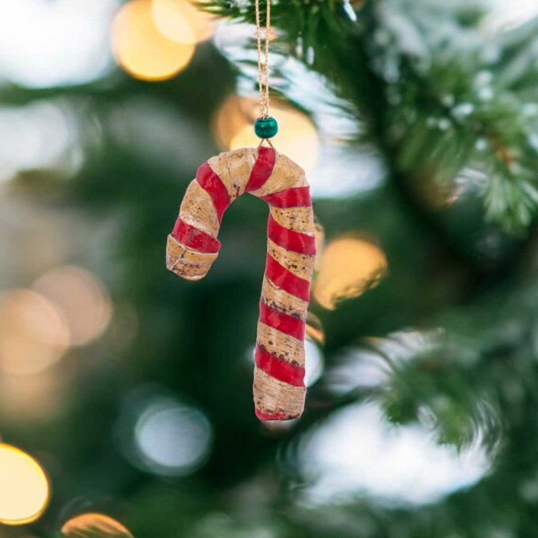Handmade Banana Bark Candy Cane Hanging Christmas Ornaments