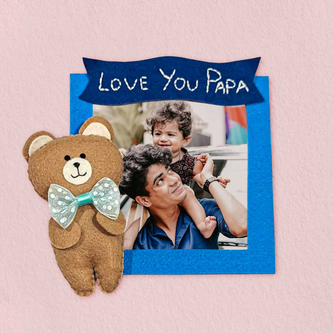Photo Personalized Handmade Teddy Theme Felt Fridge Magnet