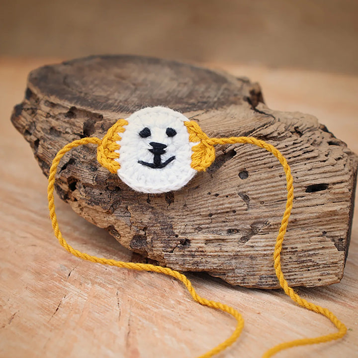Handmade Crochet Beagle Dog Theme Kids Rakhi With Roli Chawal