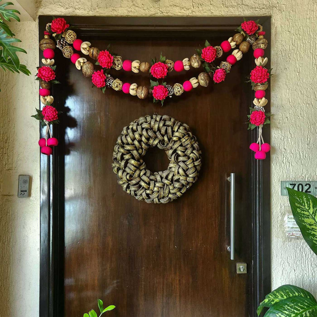 Handmade Grand Abundance Vaastu Red Toran And Latkan