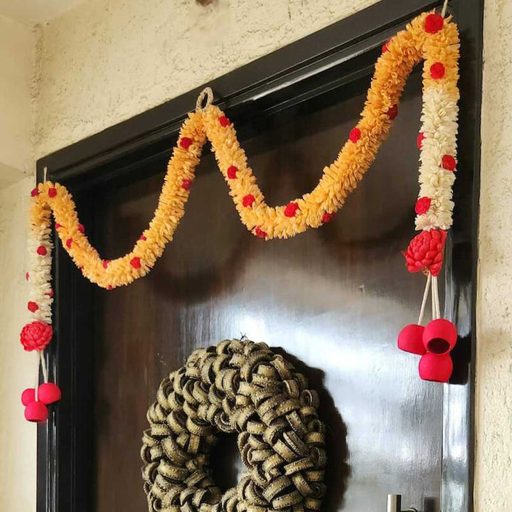 Handmade Divine Rajnigandha Sola Fower Toran