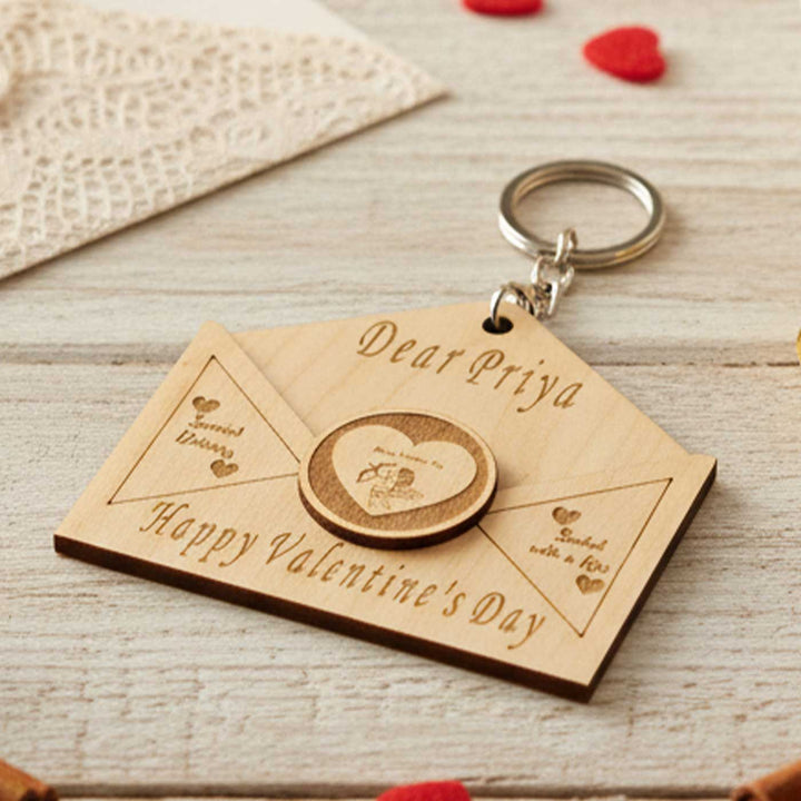 Personalized Letter To My Valentine Wooden Musical Bag Charm