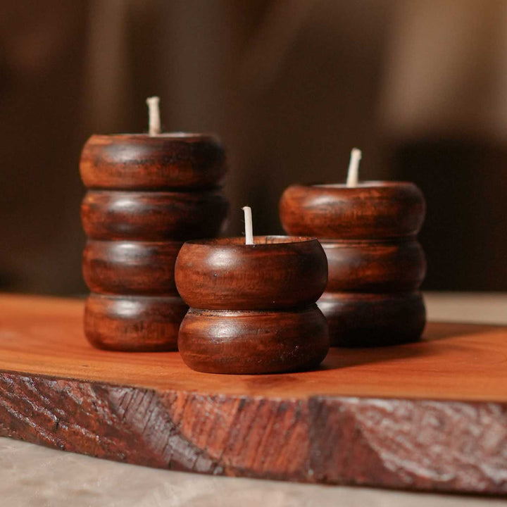 Handmade Spiral Glow Wooden Candles Hamper | Includes Spiral Wooden Candles, Seed Card And Outer Box