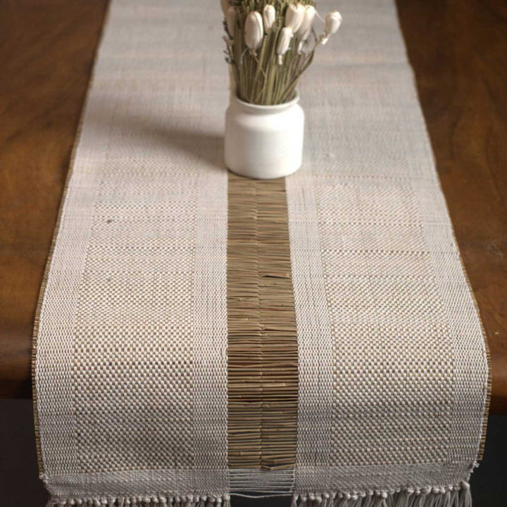 Hand Woven Single Striped Madhurkati Table Runner