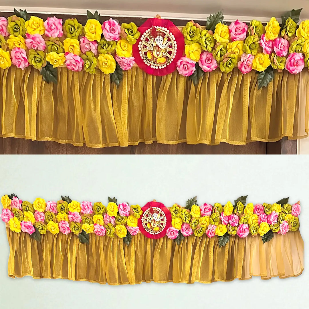 Handmade Multicolor Floral Ganesha Toran