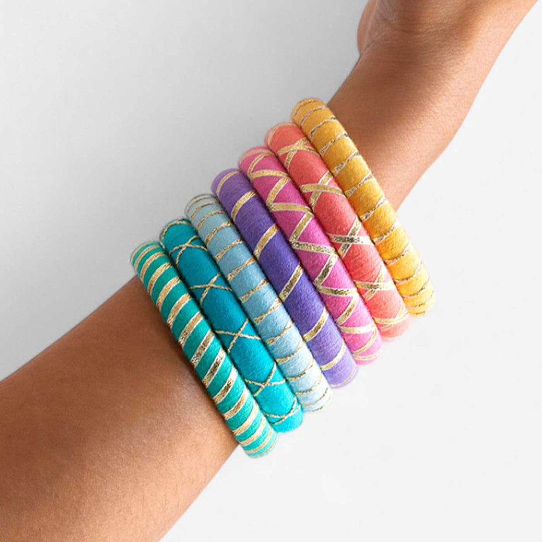 Multicolor Handcrafted Traditional Gotta Patti Bangles | Set of 7