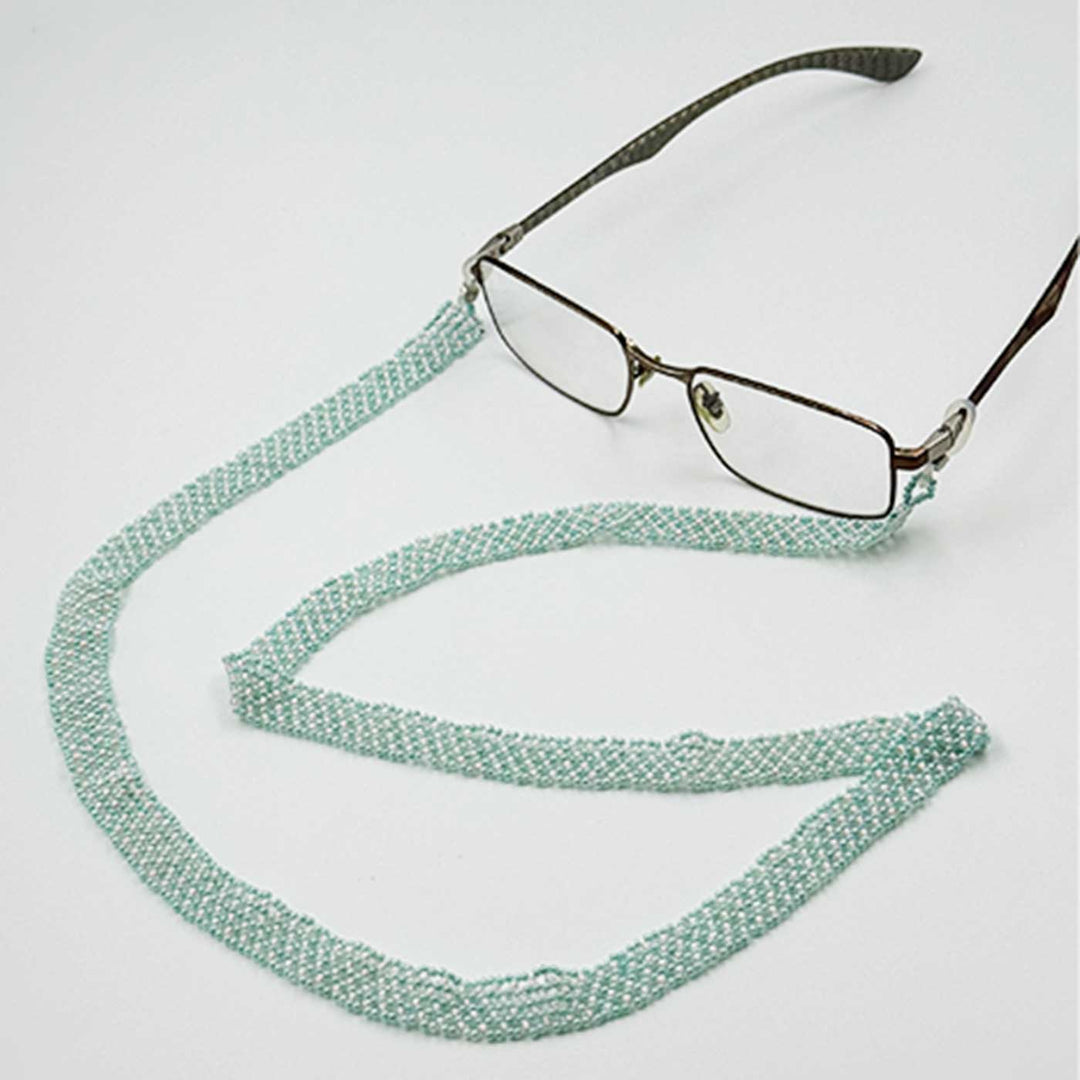Handmade Beaded Blue & White Point Patti Spectacle / Eye Glass Chain