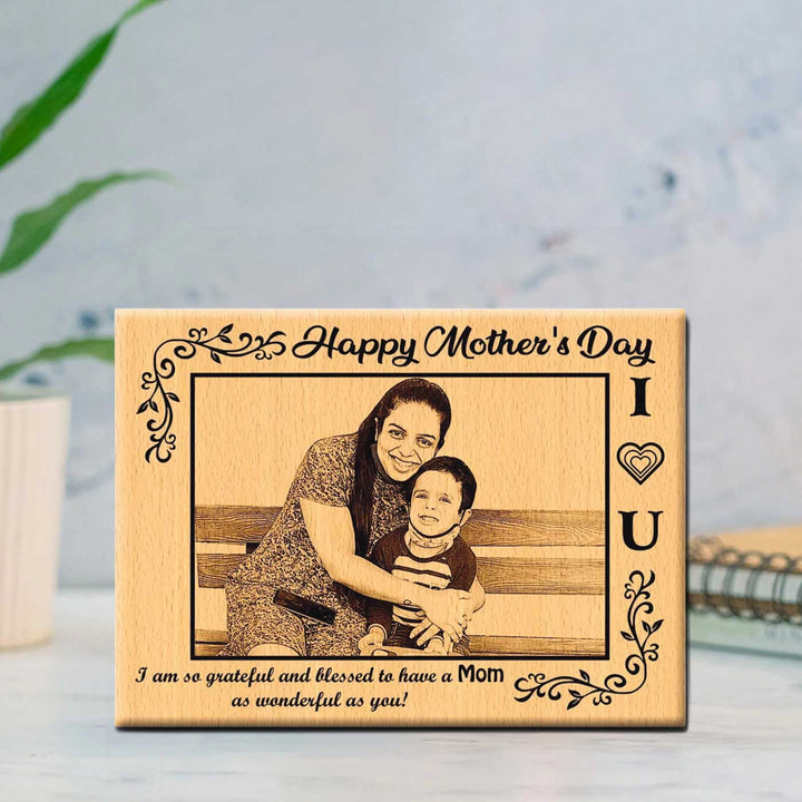Photo Personalized "Happy Mother's Day" Wooden Decorative Plaque For Mothers