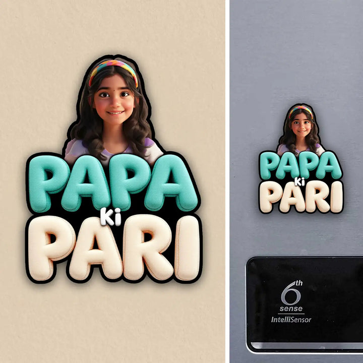 Photo Personalized "Papa Ki Pari" Acrylic Fridge Magnet