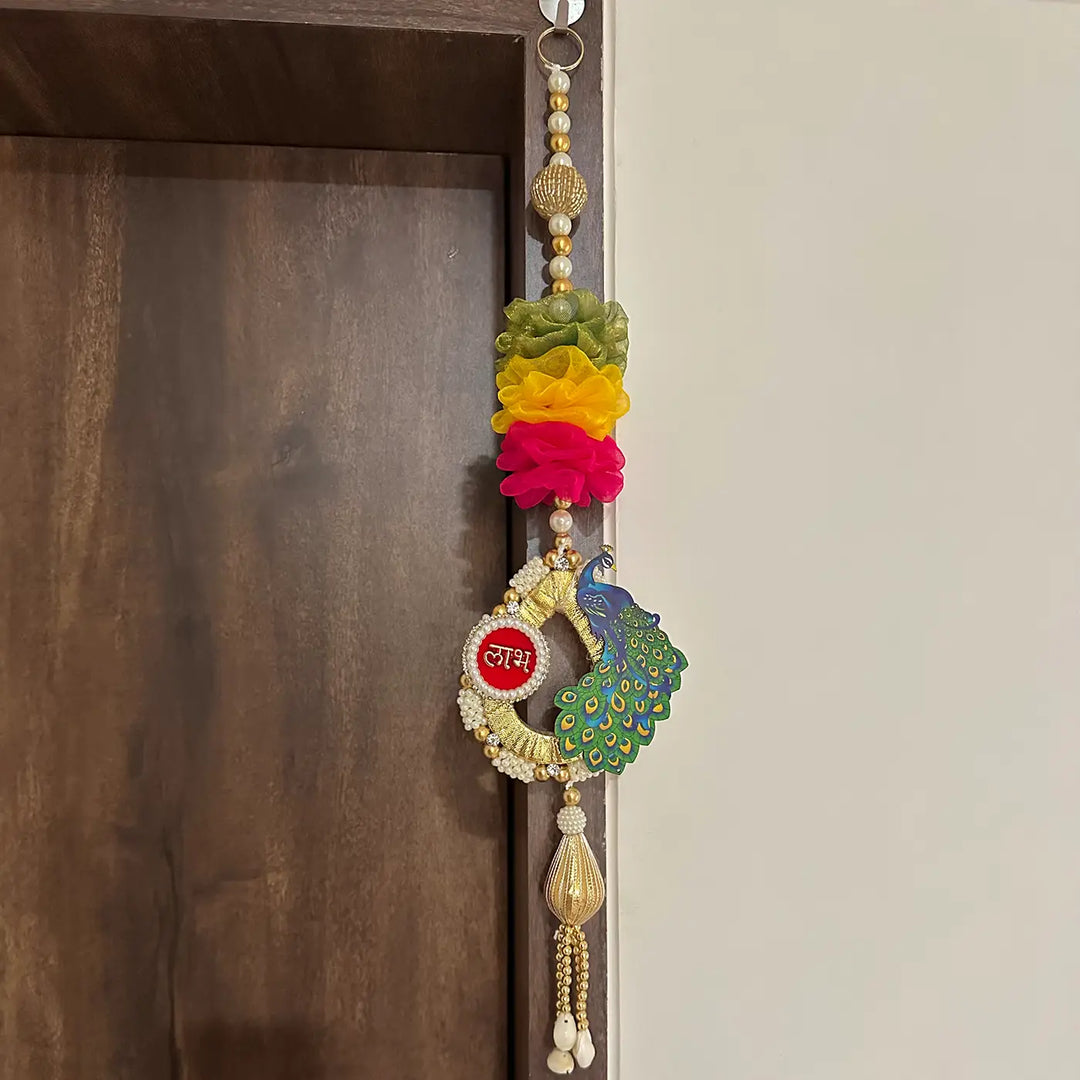 Handmade Decorative Peacock Shubh Labh Hanging
