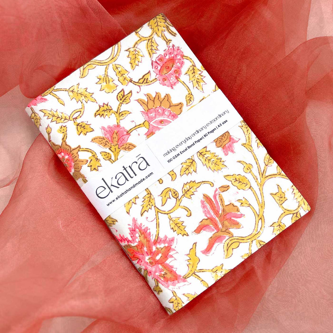 Pink Leafy Floral A5 Journal