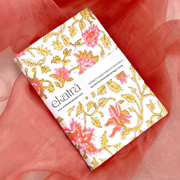 Pink Leafy Floral A5 Journal
