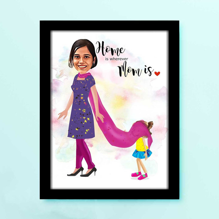 Photo Personalized "Home Is Wherever Mom Is" Framed Decorative Plaque For Mothers