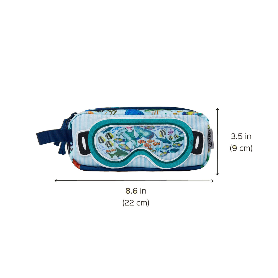 Emerald Cove Theme Water-Resistant Kids Pencil Pouch