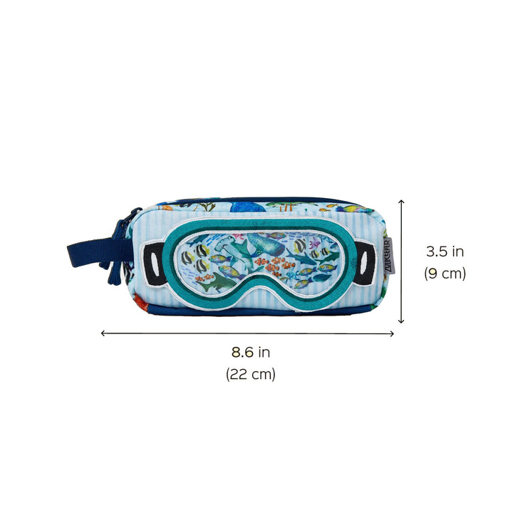 Emerald Cove Theme Water-Resistant Kids Pencil Pouch