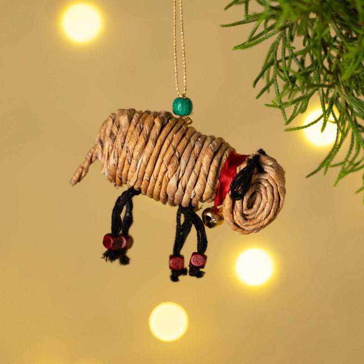 Handmade Banana Rope Sheep Hanging Christmas Ornaments
