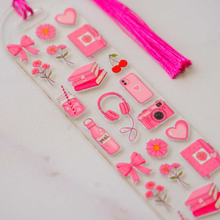 Gadgets Theme Handmade Acrylic Bookmark With Tassel For Book Lovers