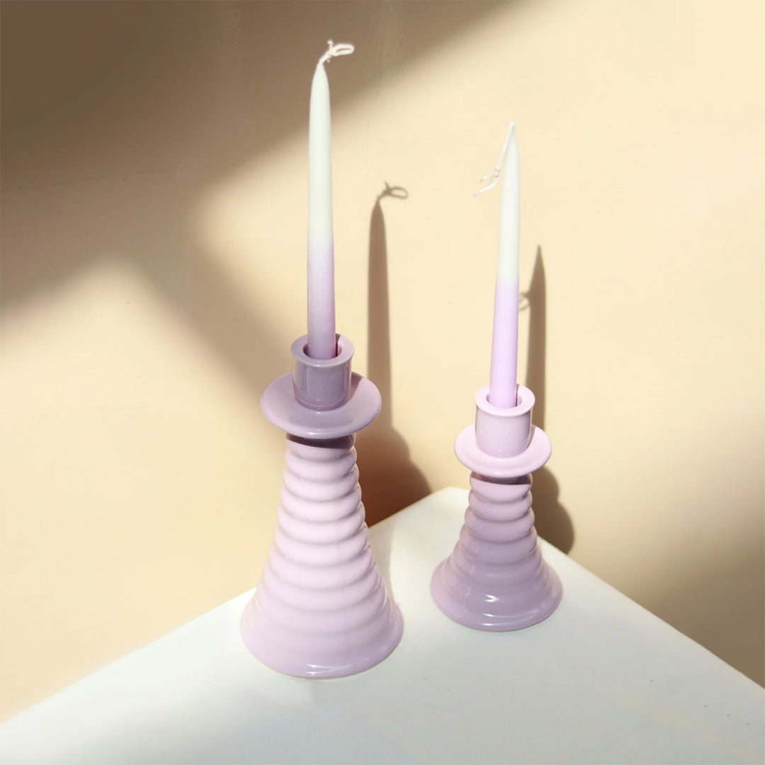 Handmade Beige Coil Shaped Ceramic Candle Holder