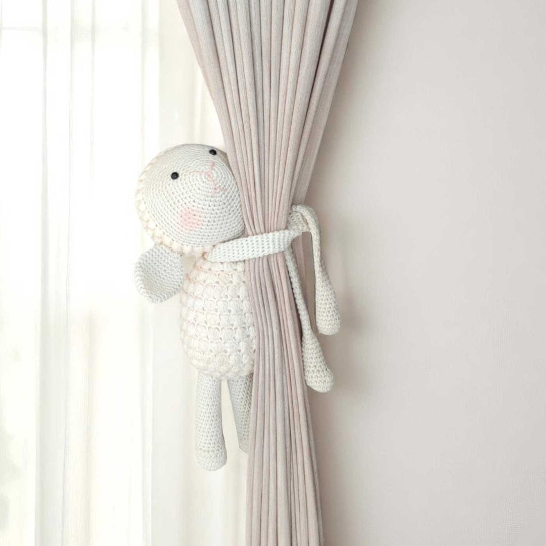 Handmade Crochet Sheep Curtain Tie for Newborns