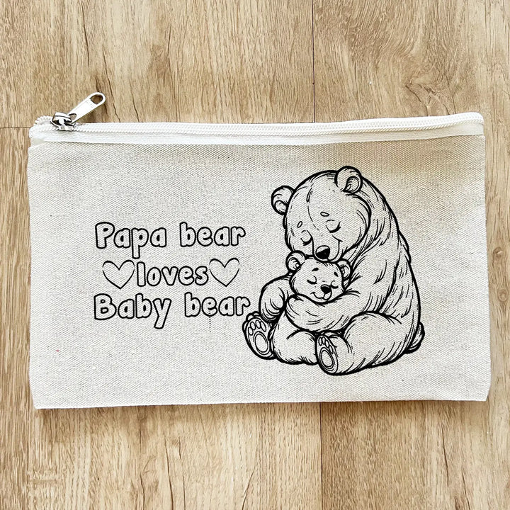 DIY Colour It Yourself Bear & Baby Bear Cotton Pouch For Kids