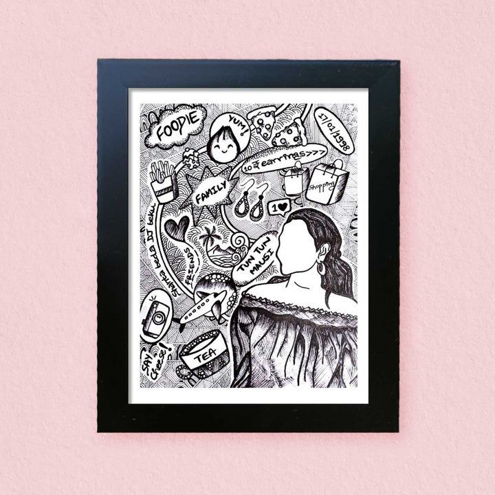 Photo Personalized Doodle Art MDF Wood Decorative Plaque