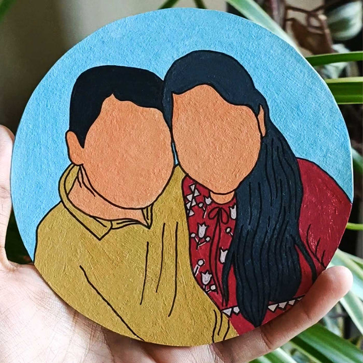 Photo Personalized Hand-Painted MDF Wood Portrait