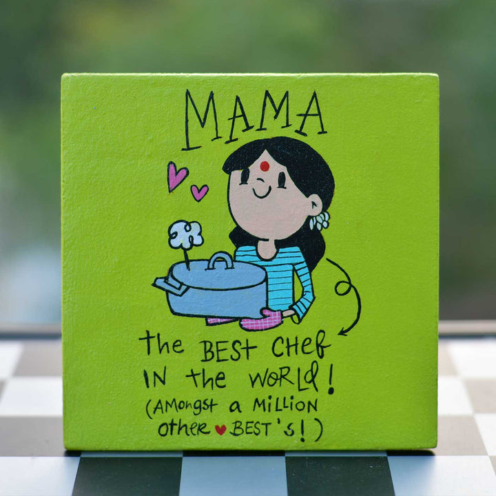 Hand-Painted Chef "Mama" Mdf Wood Fridge Magnet For Mothers