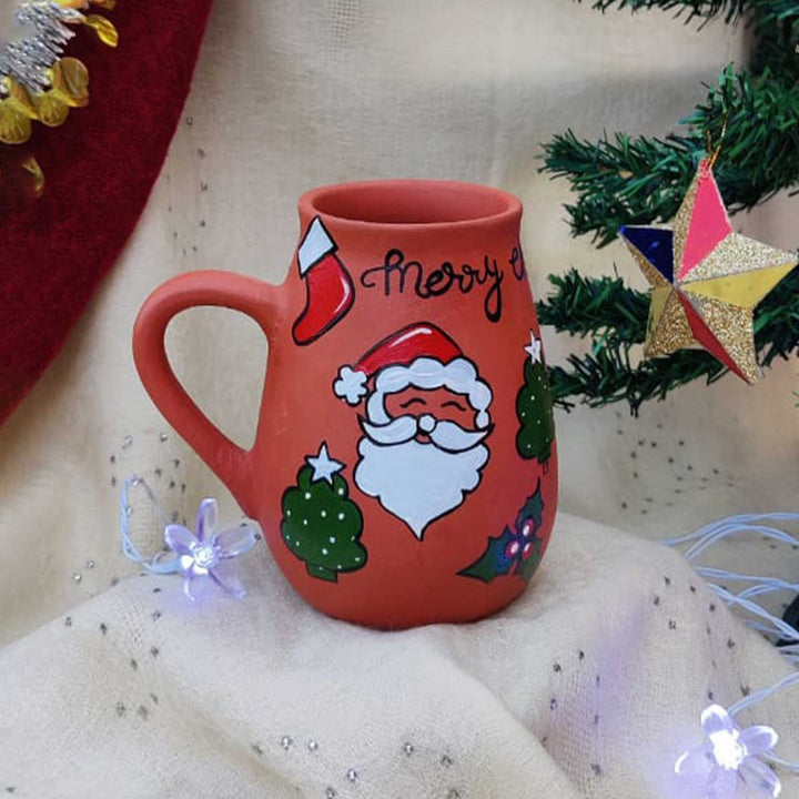 Handmade Santa Claus Terracotta Christmas Mug