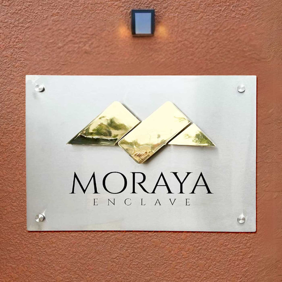 Personalized Engraved Modern Stainless Steel Name Plate
