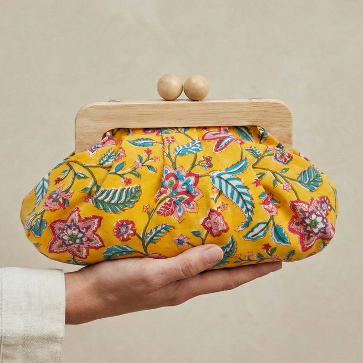 Basant Hand Block Printed Dome Clutch