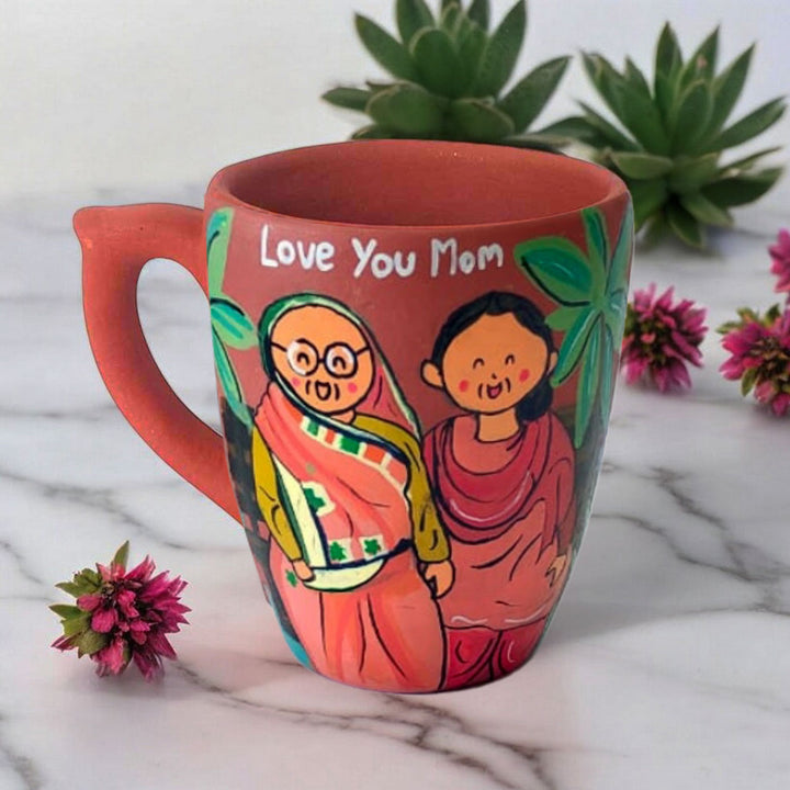 Handpainted Personalised 3D Terracotta Mug with Caricatures