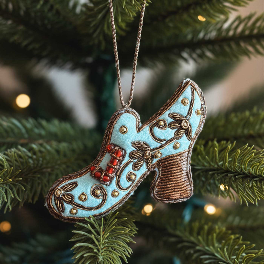 White Boot Cotton Premium Zardozi Ornament