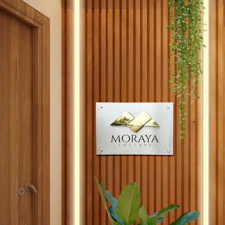 Personalized Engraved Modern Stainless Steel Name Plate