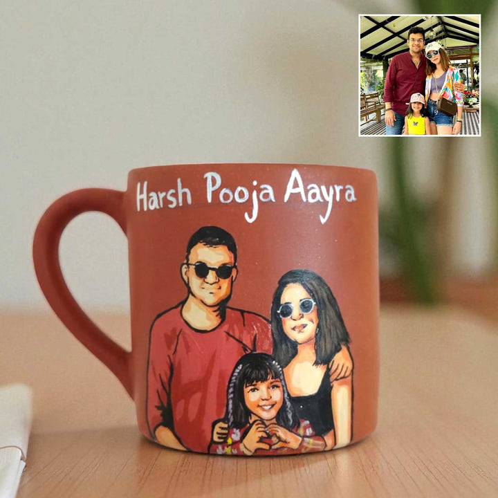 Photo Personalized Hand-Painted Terracotta Mug